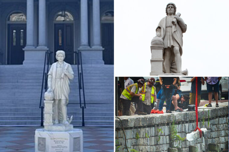 white-house-installs-christopher-columbus-statue-made-from-remains-of-toppled-sculpture