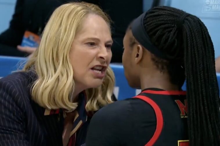 brenda-frese-has-intense-women’s-march-madness-moment-with-player-in-maryland-loss