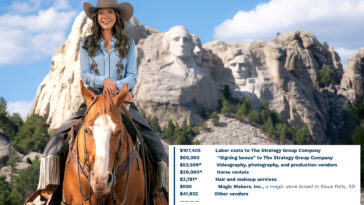 noem-spent-$20,000-on-horse-rentals,-$3,800-on-hair-and-makeup-for-mount-rushmore-ads:-dems