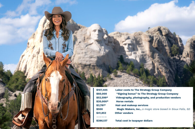noem-spent-$20,000-on-horse-rentals,-$3,800-on-hair-and-makeup-for-mount-rushmore-ads:-dems