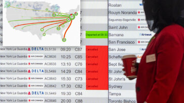 laguardia-airport-crippled-by-cancellations,-delays-after-deadly-air-canada-crash,-partial-shutdown