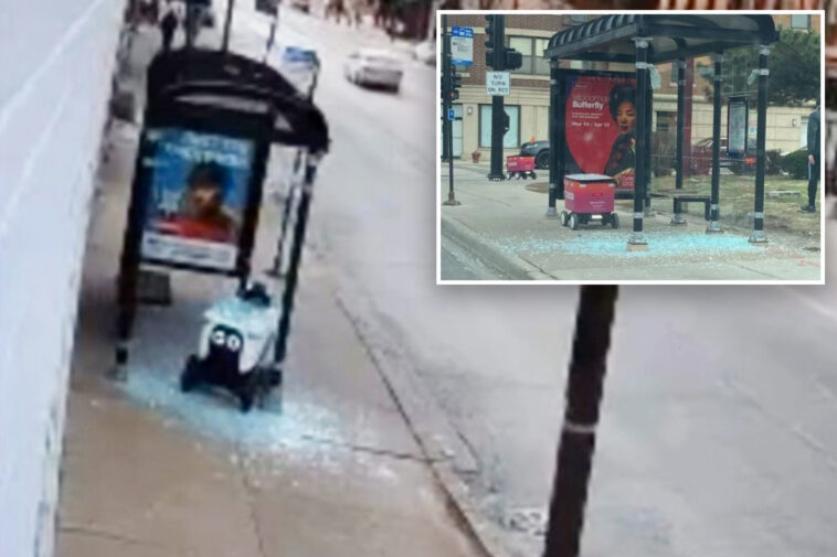 rogue-delivery-robots-are-plowing-into-chicago-bus-shelters,-‘bumping’-into-pedestrians