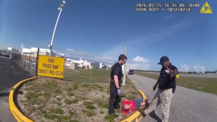(video)-“highly-intoxicated”-florida-man-breaches-daytona-beach-airport,-attempts-to-enter-planes-after-ramming-car-through-fence