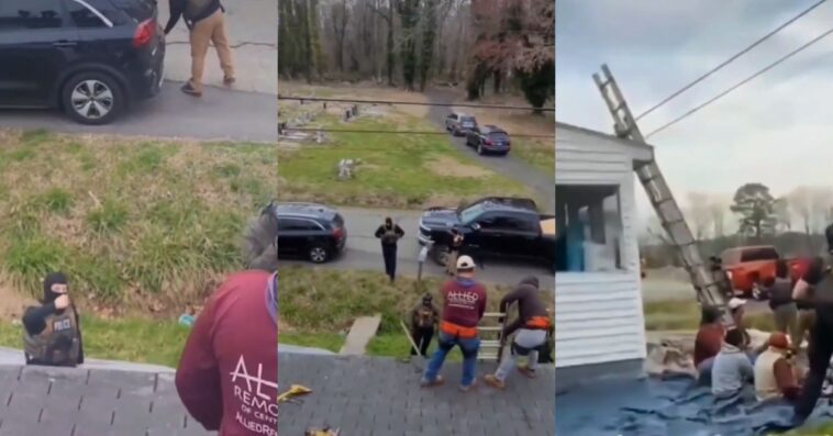 watch:-maryland-homeowner-goes-viral-after-hiring-roofing-crew-employing-illegals,-calling-ice-on-them-as-they-finished-the-job-—-six-workers-detained-on-her-roof