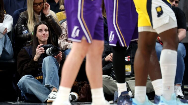 ‘the-king-…-shot-by-me’:-caitlin-clark-photographs-lebron-james-at-lakers-pacers
