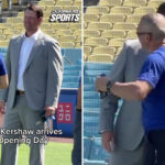 clayton-kershaw-appears-at-dodgers’-opening-day-in-unfamiliar-attire