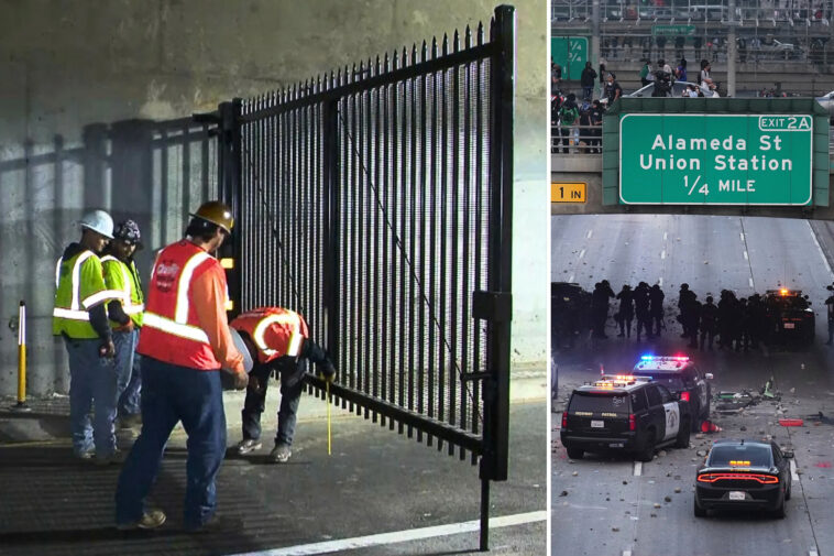 la-forced-to-block-freeway-on-ramps-with-gates-ahead-of-‘no-king’s’-protests