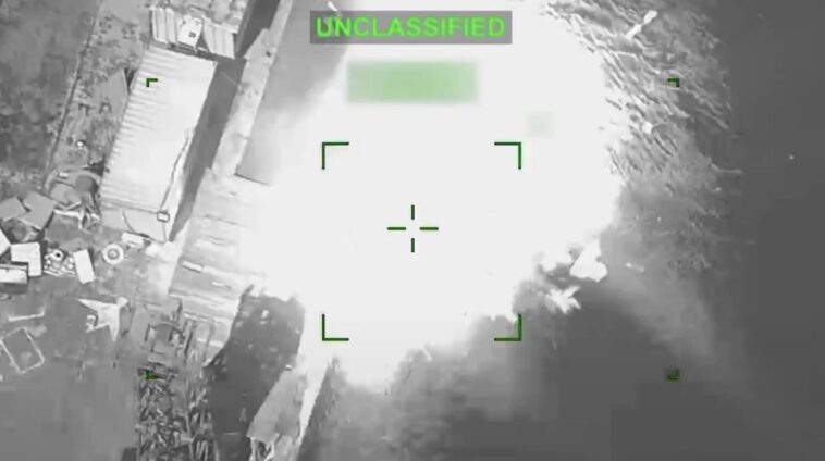 watch:-us-central-command-releases-footage-of-strikes-on-iranian-naval-vessels-blocking-the-strait-of-hormuz