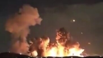 watch:-president-trump-posts-video-of-massive-airstrikes-and-explosions-on-iranian-icbm-base-in-isfahan,-iran