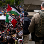 watch:-masked-agitator-sprays-message-targeting-ice-agents-on-federal-building-during-la-protest