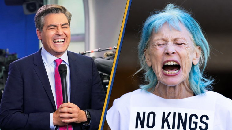 failure-jim-acosta-laughs-at-no-kings-protester’s-sign-wishing-death-on-president-trump?-|-drew-hernandez