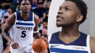 anthony-edwards-candidly-explains-why-he-missed-start-of-mavericks-game:-‘i-was-taking-a-s—t’