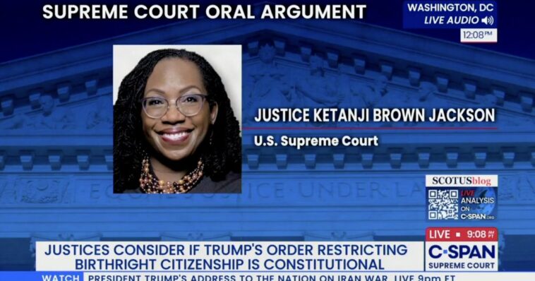 you-can’t-make-this-up:-justice-ketanji-brown-jackson-claims-stealing-a-wallet-in-japan-makes-you-‘locally-owe-allegiance’-in-bizarre-birthright-citizenship-argument