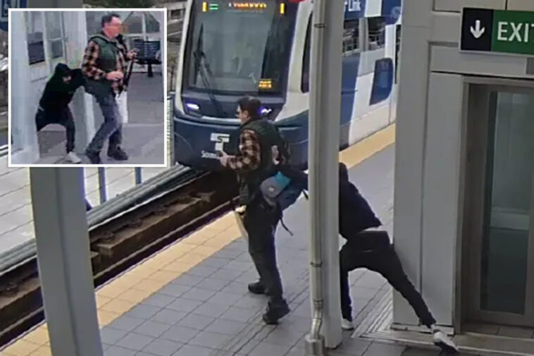 lurking-criminal-waits-for-train-to-arrive-before-shoving-seattle-straphanger,-tense-video-shows