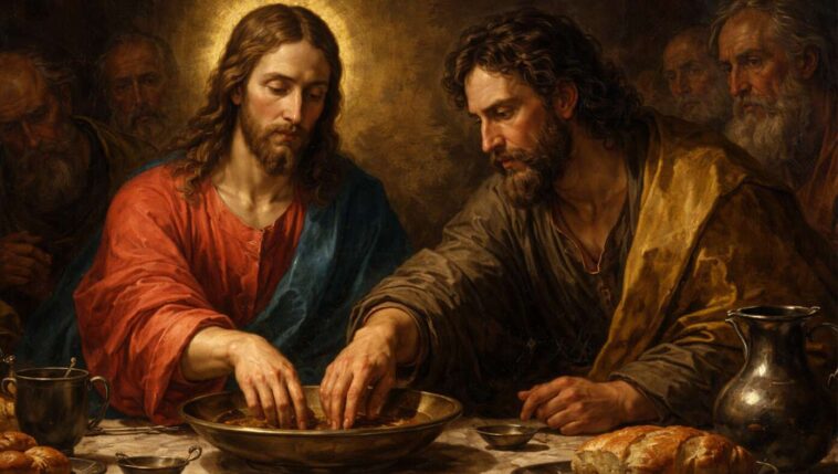 what-a-moron:-judas-dips-bread-in-bowl-right-after-jesus-says-‘the-one-who-dips-the-bread-in-the-bowl-will-betray-me’