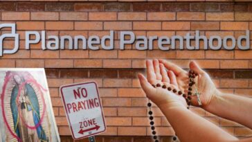 vermont-pro-life-prayer-group-attacked-with-spray-paint-while-praying-rosary-across-from-planned-parenthood,-our-lady-of-guadalupe-painting-vandalized-and-destroyed