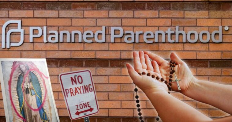 vermont-pro-life-prayer-group-attacked-with-spray-paint-while-praying-rosary-across-from-planned-parenthood,-our-lady-of-guadalupe-painting-vandalized-and-destroyed