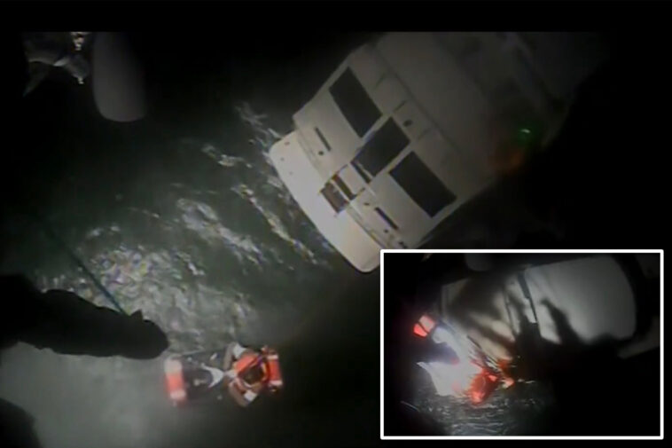 coast-guard-helicopter-rescues-4-from-broken-down-yacht-caught-in-12-foot-waves-off-long-island:-heart-stopping-video