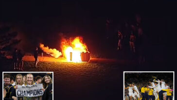 michigan-basketball-fans-set-dozens-of-fires-after-team-wins-first-national-championship-in-37-years