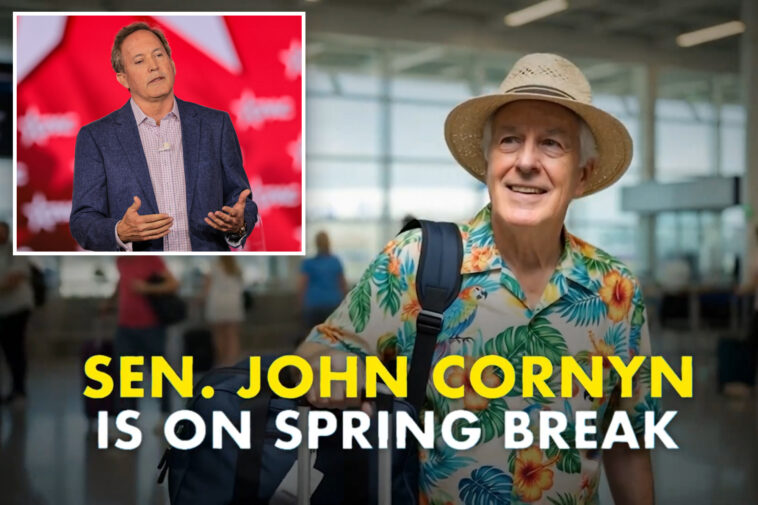 sen.-john-cornyn-lampooned-in-ken-paxton-attack-ad-for-going-on-‘spring-break’-amid-dhs-shutdown