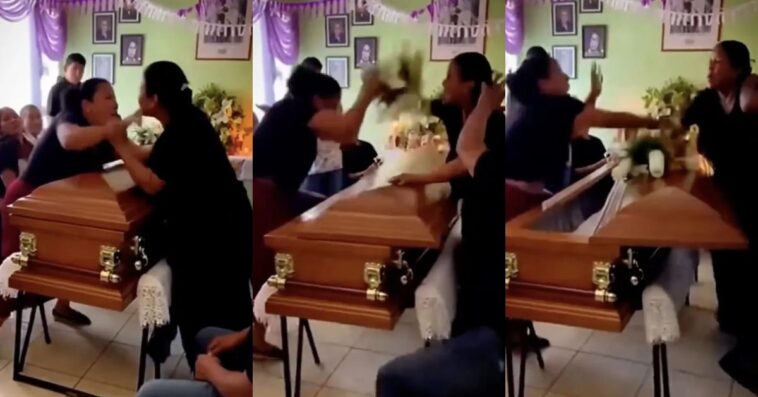 insane-viral-video:-two-women-brawl-over-coffin-at-mexican-funeral-after-discovering-they-were-both-dating-the-dead-guy