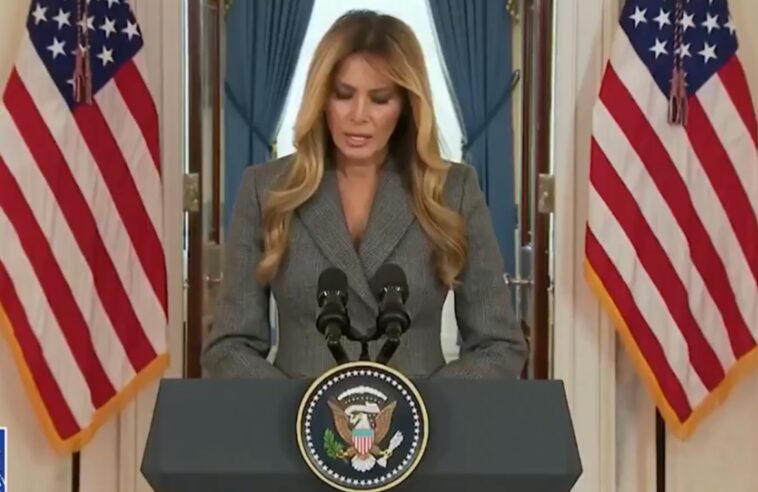 breaking:-first-lady-melania-trump-delivers-stunning-surprise-statement-on-jeffrey-epstein-smears-(video)