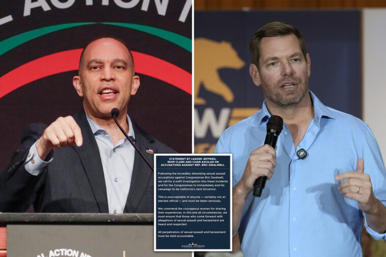 hakeem-jeffries-slammed-for-demanding-eric-swalwell-drop-out-of-calif.-gov-race-–-but-not-resign-from-congress