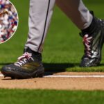 diamondbacks-pitcher-brandon-pfaadt-sports-pink-laces-during-start-to-help-gender-reveal-for-brother
