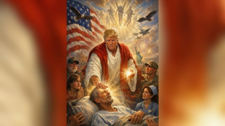 trump-responds-to-backlash-after-posting-a-christ-like-image:-“i-thought-it-was-me-as-a-doctor”