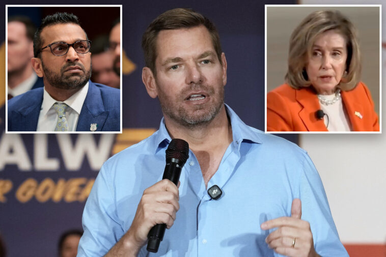 kash-patel-trolls-eric-swalwell-with-fbi-sitdown-invite-as-dems-deny-knowing-disgraced-rep-lived-‘double-life’
