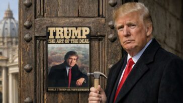 defiant-trump-nails-copy-of-‘the-art-of-the-deal’-to-vatican-door