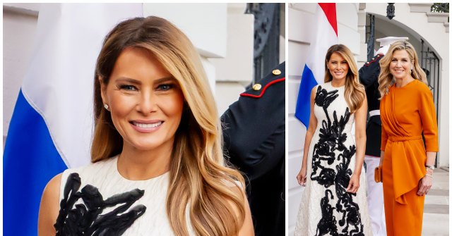 fashion-notes:-melania-trump-welcomes-dutch-royals-in-erdem-cocktail-dress