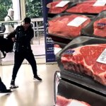 shoplifter’s-beefy-backpack-rips-open-on-escalator,-sending-dozens-of-steaks-sprawling-across-floor