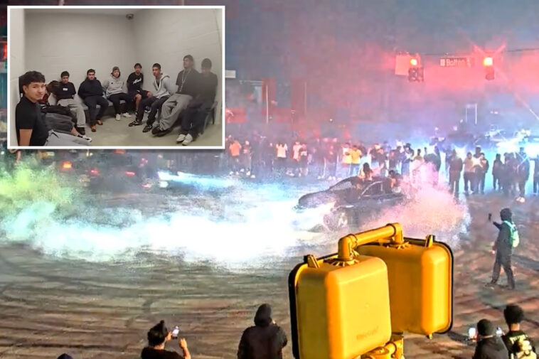 over-200-swarm-atlanta-intersection-in-illegal-street-takeover-roaring-with-cars-racing-and-doing-donuts