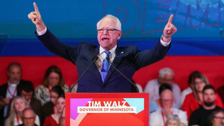 walz-rips-trump-and-vance-in-europe,-says-‘feeble-minded,-trigger-happy-president’-has-no-exit-plan-for-iran