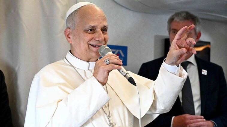 pope-leo-says-remarks-about-world-being-‘ravaged-by-a-​handful-of-tyrants’-were-not-aimed-at-trump:-report