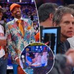 cam-schlittler,-ben-stiller-take-in-star-studded-knicks-hawks-game-1