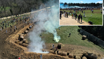 tear-gas,-pepper-spray-and-arrests-as-protesters-try-to-storm-a-wisconsin-beagle-lab