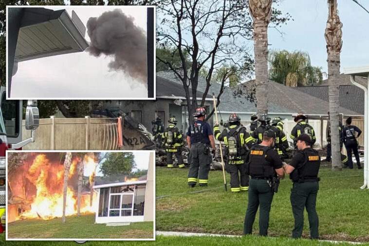 1-dead-after-small-plane-crashes-into-florida-yard-on-residential-block,-bursts-into-flames