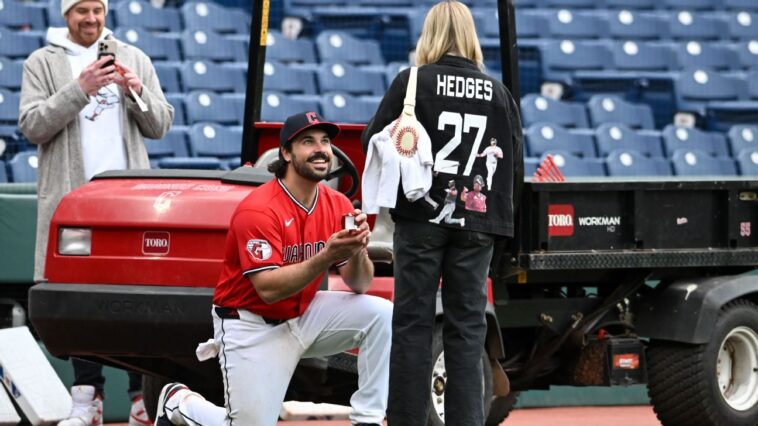 guardians’-hedges-gets-engaged-on-field-after-win