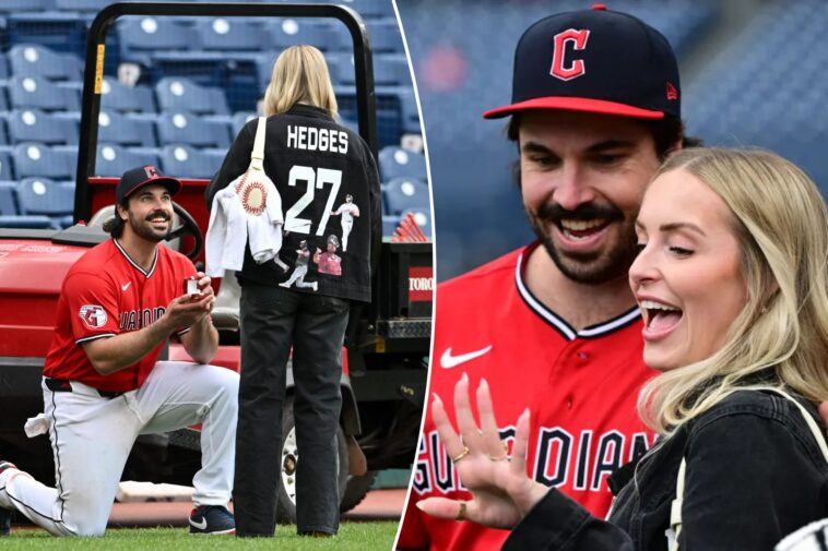 guardians-catcher-austin-hedges-proposes-to-girlfriend-on-field-after-win