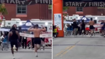 delaware-marathon-runner-celebrates-too-early-—-gets-passed-at-finish-line-to-lose-by-2-seconds,-viral-video-shows:-‘gotta-run-through-the-tape’