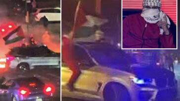 new-nypd-images-show-keffiyeh-clad ruffians-allegedly-involved-in-fiery-weekend-car-meet-up