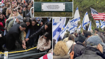 nyc-jewish-community-honors-hostages-kidnapped-in-gaza-with-central-park-bench