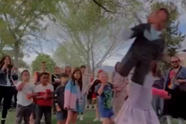 lgbt-event-at-brigham-young-university-features-painting-of-trump’s-severed-head,-children-bashing-a-pinata-of-republican-senator-mike-lee