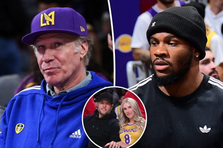 lakers-vs-rockets-game-2-brings-star-studded-crowd-with-matthew-stafford,-will-ferrell,-shannon-sharpe-and-more