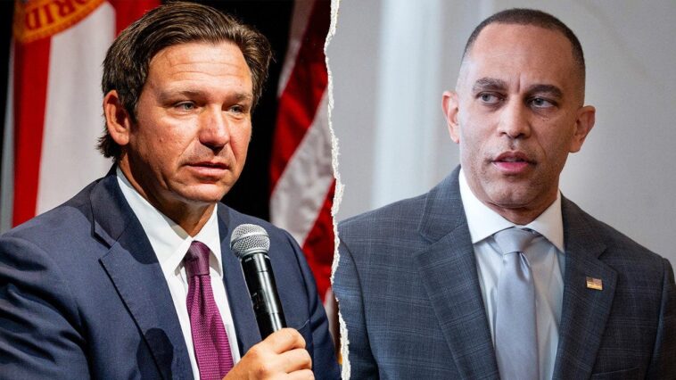 desantis-says-he’s-taking-up-jeffries’-invitation-to-‘f-around-and-find-out’-on-florida-redistricting-effort
