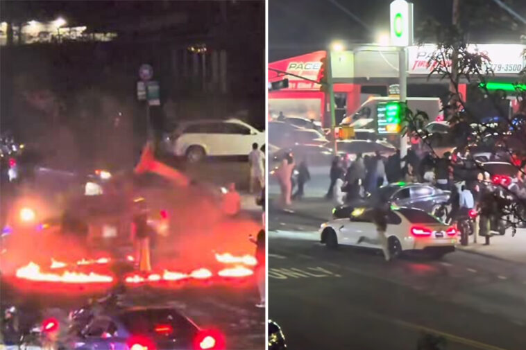 reckless-driver-arrested-in-fiery-car-meet-up-that-wreaked-havoc-at-nyc-intersection:-cops