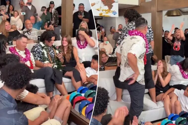 spencer-fano’s-fiancee-gets-caught-in-middle-of-lineman’s-wild-nfl-draft-night-celebration