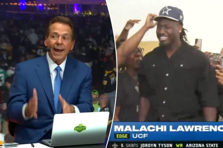 nick-saban-shades-cowboys-draft-pick-malachi-lawrence-on-hot-mic-in-awkward-espn-moment